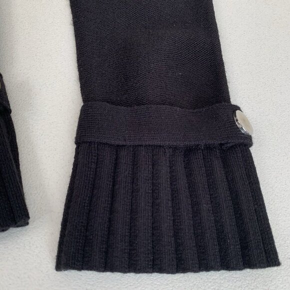 White House Black Market double ruffle knit cardigan Womens XS Snap Detail Black - Picture 7 of 12